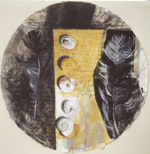 Pictura Metaphysica: Feather and shells; black and yellow